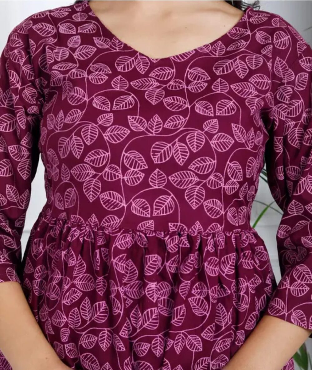 Women's Elegant Pure Cotton Frock Set with Pants - Image 4