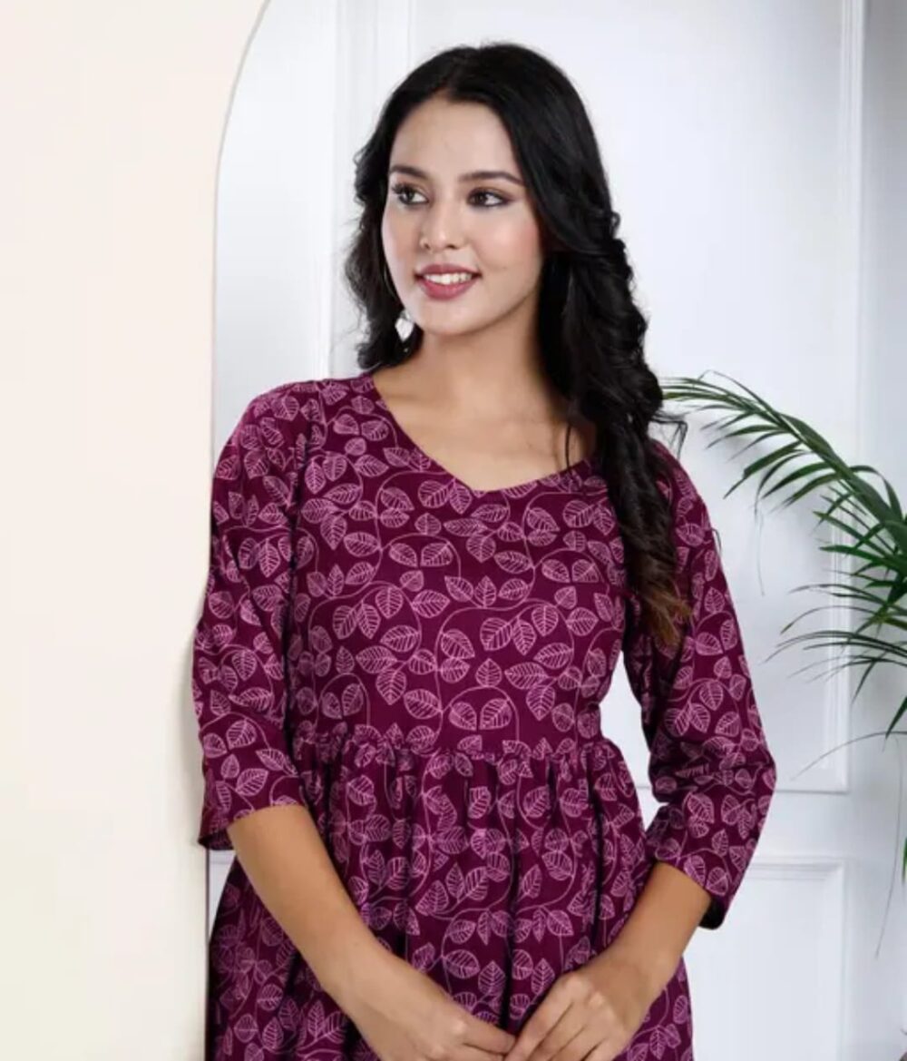 Women's Elegant Pure Cotton Frock Set with Pants - Image 11